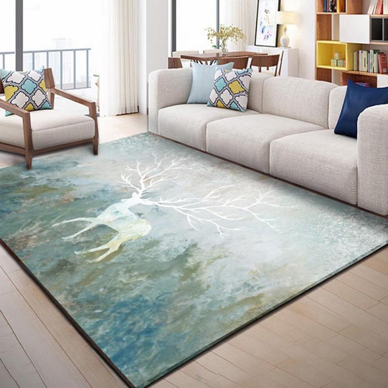 Formal Living Room Rug Multi Color Geometric Print Carpet Polyster Non-Slip Machine Washable Rug Light Green Clearhalo 'Area Rug' 'Modern' 'Rugs' Rug' 2288435