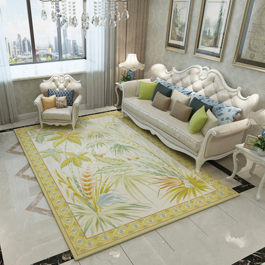 Modern Living Room Rug Multicolored Plant Pattern Indoor Rug Synthetics Anti-Slip Backing Washable Carpet Yellow Clearhalo 'Area Rug' 'Modern' 'Rugs' Rug' 2288470