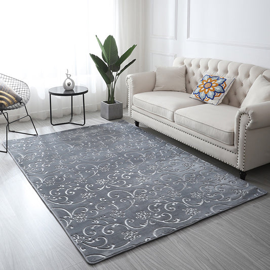 Casual Bedroom Rug Multi Colored Floral Printed Area Carpet Polyster Easy Care Washable Indoor Rug Silver Gray Clearhalo 'Area Rug' 'French Country' 'Rugs' Rug' 2288475