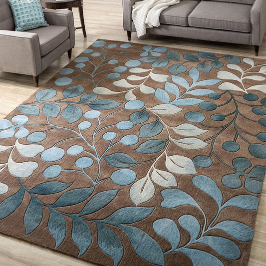 Modern Home Decoration Rug Multi Colored Plant Print Indoor Rug Synthetics Easy Care Pet Friendly Carpet Clearhalo 'Area Rug' 'Modern' 'Rugs' Rug' 2288485