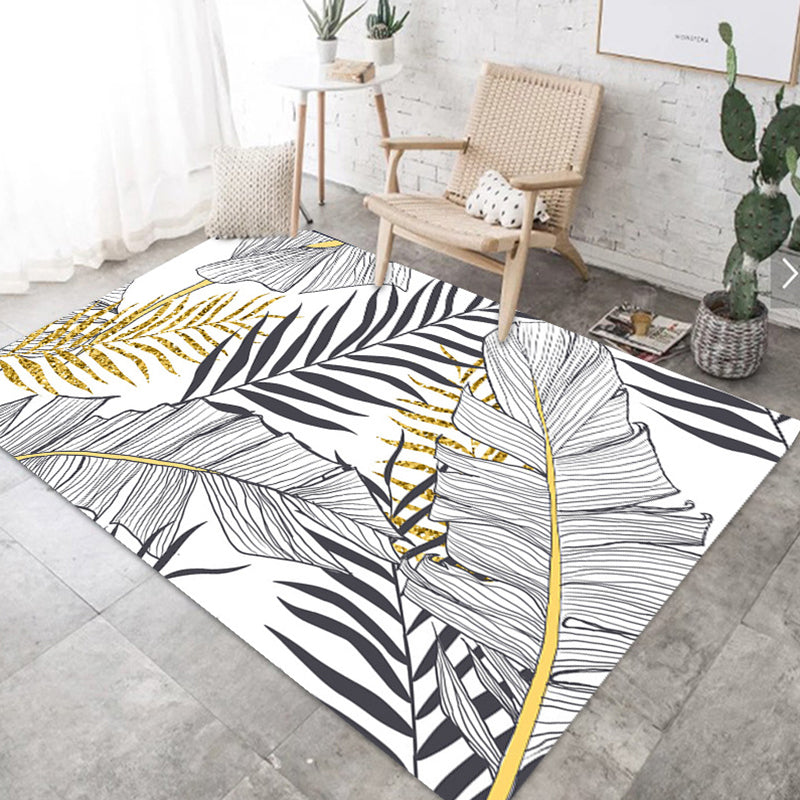 Nordic Bedroom Rug Multi Color Plant Printed Indoor Rug Polyster Non-Slip Backing Easy Care Area Carpet Grey Clearhalo 'Area Rug' 'Rug' 2288502