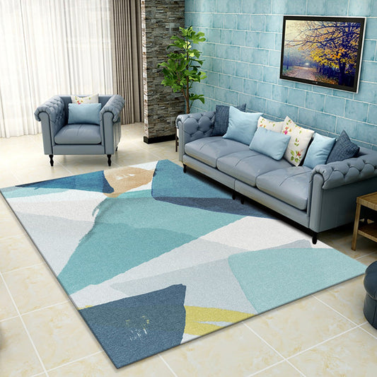 Relaxing Living Room Rug Multi Color Floral Print Indoor Rug Synthetics Non-Slip Backing Pet Friendly Area Carpet Blue Clearhalo 'Area Rug' 'Modern' 'Rugs' Rug' 2288533