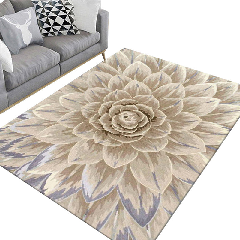 Modern Living Room Rug Multi Color Plant Printed Indoor Rug Polypropylene Anti-Slip Easy Care Carpet Clearhalo 'Area Rug' 'Modern' 'Rugs' Rug' 2288544