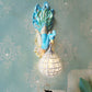 Blue Peacock Wall Light Fixture Southeast Asia Style Resin 1 Light Bedroom Sconce Lamp with Globe Frame Shade Clearhalo 'Wall Lamps & Sconces' 'Wall Lights' Lighting' 228868
