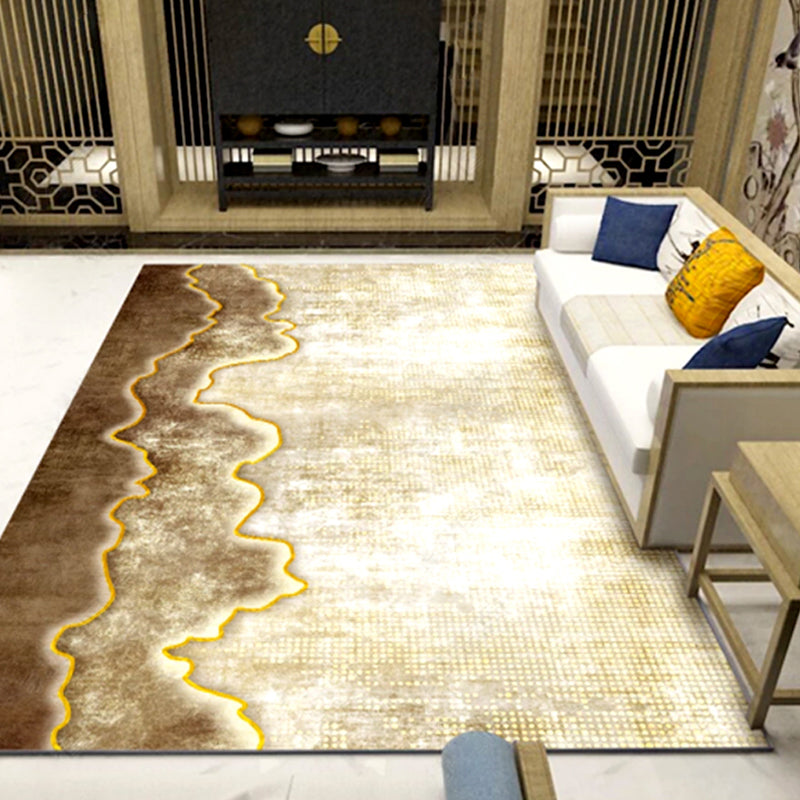 Multi-Colored Chinese Rug Cotton Blend Flower Pattern Indoor Rug Non-Slip Backing Pet Friendly Carpet for Parlor Gold Clearhalo 'Area Rug' 'Rug' 2289631