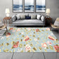 Multi-Colored Chinese Rug Cotton Blend Flower Pattern Indoor Rug Non-Slip Backing Pet Friendly Carpet for Parlor Aqua Clearhalo 'Area Rug' 'Rug' 2289638
