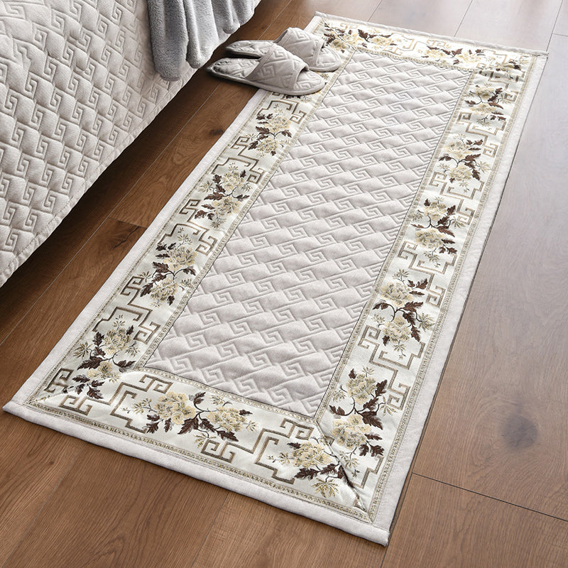 Multi-Colored Asia Rug Polypropylene Flower Print Area Carpet Non-Slip Backing Pet Friendly Rug for Bedroom Beige Clearhalo 'Area Rug' 'Rug' 2289644