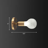 Industrial-Style Bulb Shaped Wall Light Single Lattice Glass Sconce Lighting Fixture in Brass White A Clearhalo 'Art deco wall lights' 'Cast Iron' 'Glass' 'Industrial wall lights' 'Industrial' 'Middle century wall lights' 'Modern' 'Rustic wall lights' 'Tiffany' 'Traditional wall lights' 'Wall Lamps & Sconces' 'Wall Lights' Lighting' 2289664