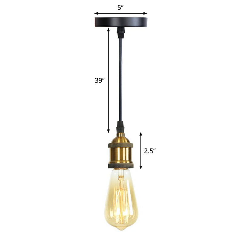 Edison Bulb Socket Aluminum Pendant Light Industrial Single Living Room Hanging Lamp in Black Black O Clearhalo 'Art Deco Pendants' 'Black' 'Cast Iron' 'Ceiling Lights' 'Ceramic' 'Crystal' 'Industrial Pendants' 'Industrial' 'Metal' 'Middle Century Pendants' 'Pendant Lights' 'Pendants' 'Rustic Pendants' 'Tiffany' Lighting' 2289679