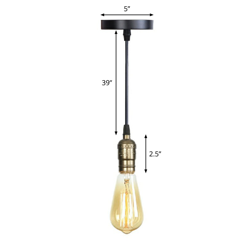 Edison Bulb Socket Aluminum Pendant Light Industrial Single Living Room Hanging Lamp in Black Black F Clearhalo 'Art Deco Pendants' 'Black' 'Cast Iron' 'Ceiling Lights' 'Ceramic' 'Crystal' 'Industrial Pendants' 'Industrial' 'Metal' 'Middle Century Pendants' 'Pendant Lights' 'Pendants' 'Rustic Pendants' 'Tiffany' Lighting' 2289688