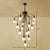 Cascade Chandelier Light Rustic Black Metallic Hanging Ceiling Light with Exposed Bulb Design 16 Black Clearhalo 'Cast Iron' 'Ceiling Lights' 'Chandeliers' 'Industrial Chandeliers' 'Industrial' 'Metal' 'Middle Century Chandeliers' 'Rustic Chandeliers' 'Tiffany' Lighting' 2289711