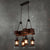 Wooden Brown Ceiling Light Lantern 6 Bulbs Rustic Hanging Island Lamp for Restaurant Brown Clearhalo 'Ceiling Lights' 'Island Lights' Lighting' 2289724