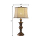 Brown Baluster Night Table Lamp Vintage Resin 1 Light Bedroom Reading Light with Tapered Shade Clearhalo 'Lamps' 'Table Lamps' Lighting' 228977