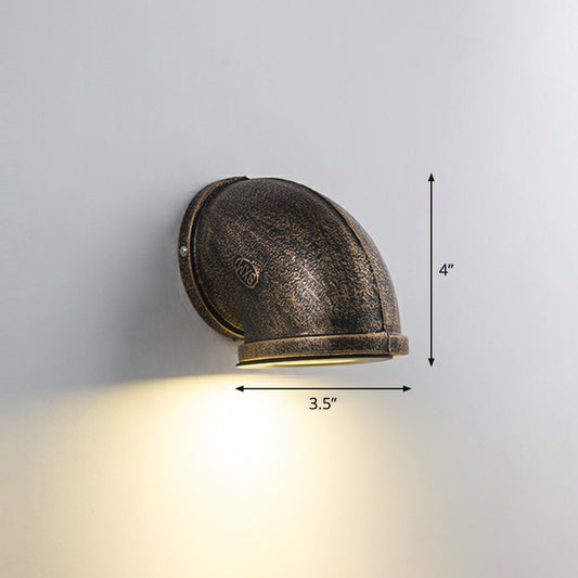 Bronze Pipe Corner Shaped Wall Light Industrial Metal Garage LED Sconce Lamp with Glass Diffuser Bronze Small Clearhalo 'Art deco wall lights' 'Cast Iron' 'Glass' 'Industrial wall lights' 'Industrial' 'Middle century wall lights' 'Modern' 'Rustic wall lights' 'Tiffany' 'Traditional wall lights' 'Wall Lamps & Sconces' 'Wall Lights' Lighting' 2289780