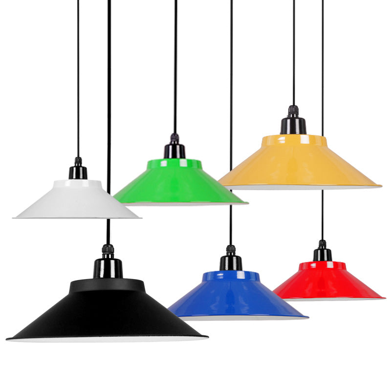 1-Light Ceiling Suspension Lamp Loft Conical Metal Hanging Light with Rolled Edge Clearhalo 'Art Deco Pendants' 'Black' 'Cast Iron' 'Ceiling Lights' 'Ceramic' 'Crystal' 'Industrial Pendants' 'Industrial' 'Metal' 'Middle Century Pendants' 'Pendant Lights' 'Pendants' 'Rustic Pendants' 'Tiffany' Lighting' 2289891