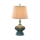 Cone Fabric Night Table Lamp Antique Style 1 Light Bedroom Nightstand Lamp in Aqua Clearhalo 'Lamps' 'Table Lamps' Lighting' 228990