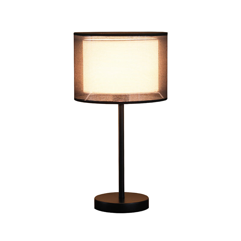 Drum Shade Table Lighting Minimalist Fabric Single-Bulb Living Room Nightstand Light Clearhalo 'Lamps' 'Table Lamps' Lighting' 2289976