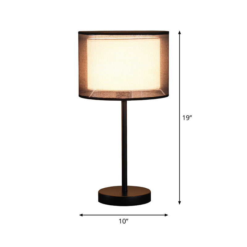Drum Shade Table Lighting Minimalist Fabric Single-Bulb Living Room Nightstand Light Clearhalo 'Lamps' 'Table Lamps' Lighting' 2289978