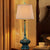 Aqua Column Table Lamp Traditional Resin 1 Light Bedroom Nightstand Lamp with Cone Shade Aqua Clearhalo 'Lamps' 'Table Lamps' Lighting' 229000