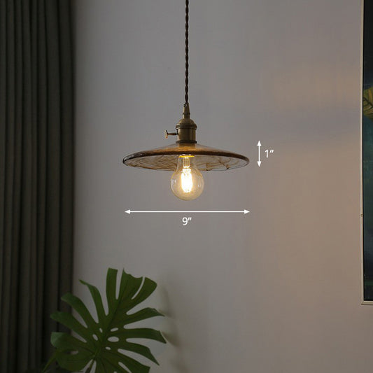 Cognac Glass Cone Shade Hanging Lamp Vintage Single-Bulb Restaurant Lighting Pendant Clearhalo 'Ceiling Lights' 'Glass shade' 'Glass' 'Industrial Pendants' 'Industrial' 'Middle Century Pendants' 'Pendant Lights' 'Pendants' 'Tiffany' Lighting' 2290041
