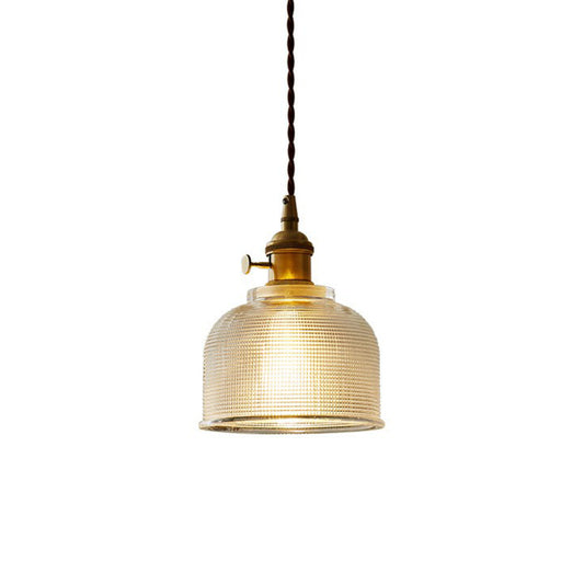 Clear Prismatic Glass Bell Hanging Light Simplicity 1-Light Dining Room Hanging Light Fixture Clearhalo 'Ceiling Lights' 'Glass shade' 'Glass' 'Industrial Pendants' 'Industrial' 'Middle Century Pendants' 'Pendant Lights' 'Pendants' 'Tiffany' Lighting' 2290063
