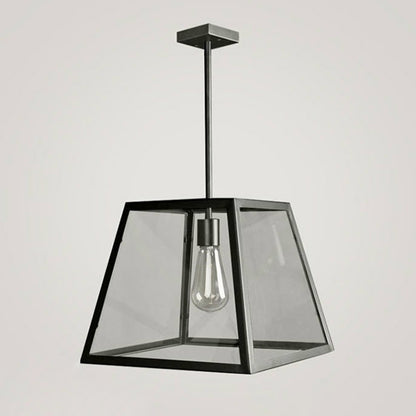 1-Light Pendant Light Antique Trapezoid Clear Glass Hanging Light for Restaurant Clear Clearhalo 'Art Deco Pendants' 'Cast Iron' 'Ceiling Lights' 'Ceramic' 'Crystal' 'Industrial Pendants' 'Industrial' 'Metal' 'Middle Century Pendants' 'Pendant Lights' 'Pendants' 'Tiffany' Lighting' 2290098