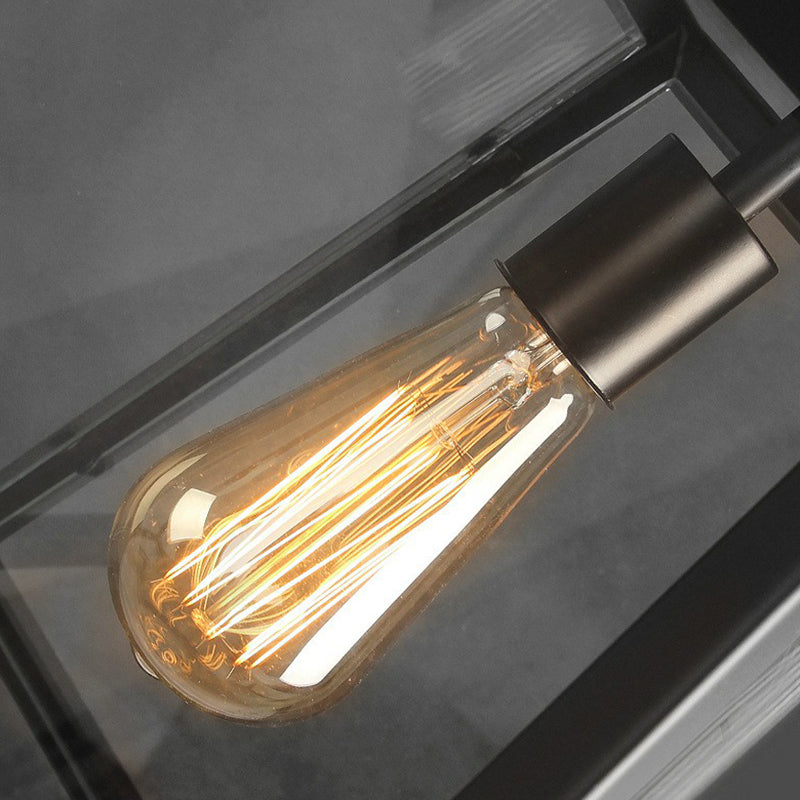 1-Light Pendant Light Antique Trapezoid Clear Glass Hanging Light for Restaurant Clearhalo 'Art Deco Pendants' 'Cast Iron' 'Ceiling Lights' 'Ceramic' 'Crystal' 'Industrial Pendants' 'Industrial' 'Metal' 'Middle Century Pendants' 'Pendant Lights' 'Pendants' 'Tiffany' Lighting' 2290102