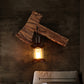 Wooden Ax Wall Sconce Light Country 1 Head Bedroom Wall Lighting with Lantern Shade Clearhalo 'Industrial wall lights' 'Industrial' 'Middle century wall lights' 'Rustic wall lights' 'Tiffany' 'Wall Lamps & Sconces' 'Wall Lights' Lighting' 2290109