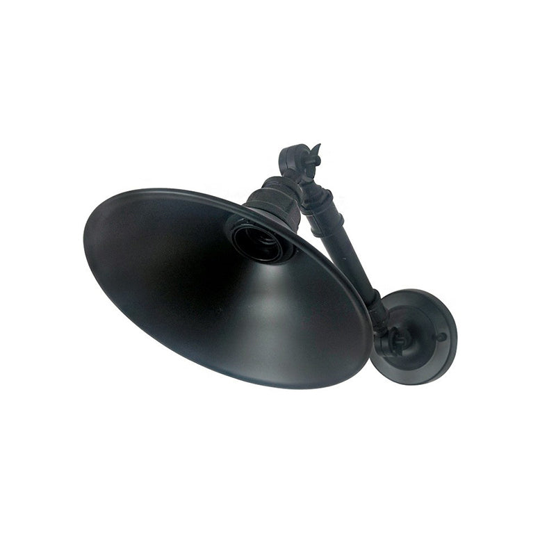 Black Flared Reading Wall Lamp Vintage Iron 1 Bulb Bedroom Wall Mount Light with Swing Arm Black Clearhalo 'Art deco wall lights' 'Cast Iron' 'Glass' 'Industrial wall lights' 'Industrial' 'Middle century wall lights' 'Modern' 'Rustic wall lights' 'Tiffany' 'Traditional wall lights' 'Wall Lamps & Sconces' 'Wall Lights' Lighting' 2290157