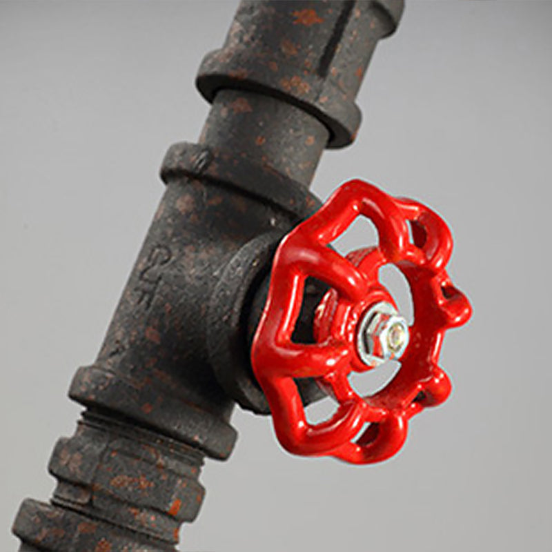 Country Piping Hanging Lamp Single-Bulb Iron Pendant Light Fixture with Water Valve and Rope Deco in Black Clearhalo 'Art Deco Pendants' 'Black' 'Cast Iron' 'Ceiling Lights' 'Ceramic' 'Crystal' 'Industrial Pendants' 'Industrial' 'Metal' 'Middle Century Pendants' 'Pendant Lights' 'Pendants' 'Rustic Pendants' 'Tiffany' Lighting' 2290197