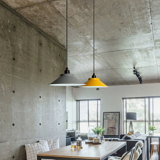 Grey Saucer Shaped Hanging Lamp Nordic Metal 1 Bulb Dining Room Ceiling Pendant Light Clearhalo 'Art Deco Pendants' 'Cast Iron' 'Ceiling Lights' 'Ceramic' 'Crystal' 'Industrial Pendants' 'Industrial' 'Metal' 'Middle Century Pendants' 'Pendant Lights' 'Pendants' 'Tiffany' Lighting' 2290252