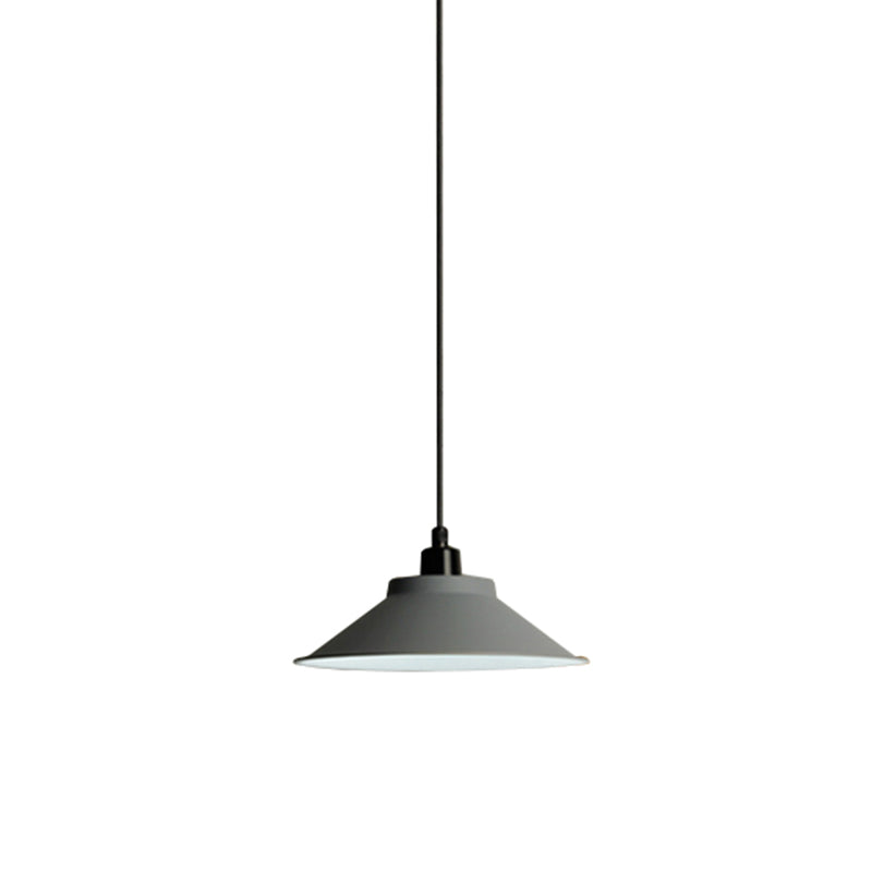 Grey Saucer Shaped Hanging Lamp Nordic Metal 1 Bulb Dining Room Ceiling Pendant Light Clearhalo 'Art Deco Pendants' 'Cast Iron' 'Ceiling Lights' 'Ceramic' 'Crystal' 'Industrial Pendants' 'Industrial' 'Metal' 'Middle Century Pendants' 'Pendant Lights' 'Pendants' 'Tiffany' Lighting' 2290253