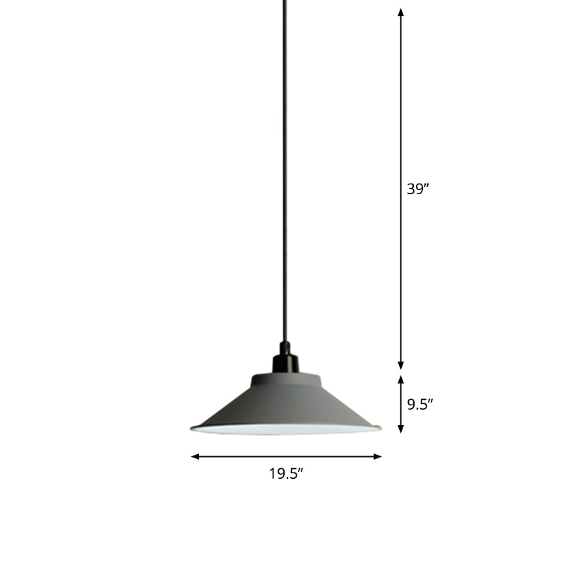 Grey Saucer Shaped Hanging Lamp Nordic Metal 1 Bulb Dining Room Ceiling Pendant Light Clearhalo 'Art Deco Pendants' 'Cast Iron' 'Ceiling Lights' 'Ceramic' 'Crystal' 'Industrial Pendants' 'Industrial' 'Metal' 'Middle Century Pendants' 'Pendant Lights' 'Pendants' 'Tiffany' Lighting' 2290254