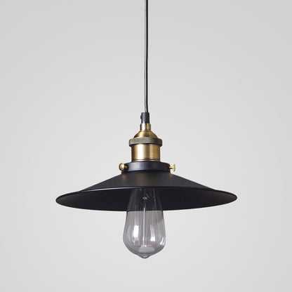 Black Finish Saucer Pendant Ceiling Lamp Retro Metal 1 Bulb Dining Room Hanging Light Kit Black Clearhalo 'Art Deco Pendants' 'Black' 'Cast Iron' 'Ceiling Lights' 'Ceramic' 'Crystal' 'Industrial Pendants' 'Industrial' 'Metal' 'Middle Century Pendants' 'Pendant Lights' 'Pendants' 'Rustic Pendants' 'Tiffany' Lighting' 2290255