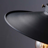 Black Finish Saucer Pendant Ceiling Lamp Retro Metal 1 Bulb Dining Room Hanging Light Kit Clearhalo 'Art Deco Pendants' 'Black' 'Cast Iron' 'Ceiling Lights' 'Ceramic' 'Crystal' 'Industrial Pendants' 'Industrial' 'Metal' 'Middle Century Pendants' 'Pendant Lights' 'Pendants' 'Rustic Pendants' 'Tiffany' Lighting' 2290259