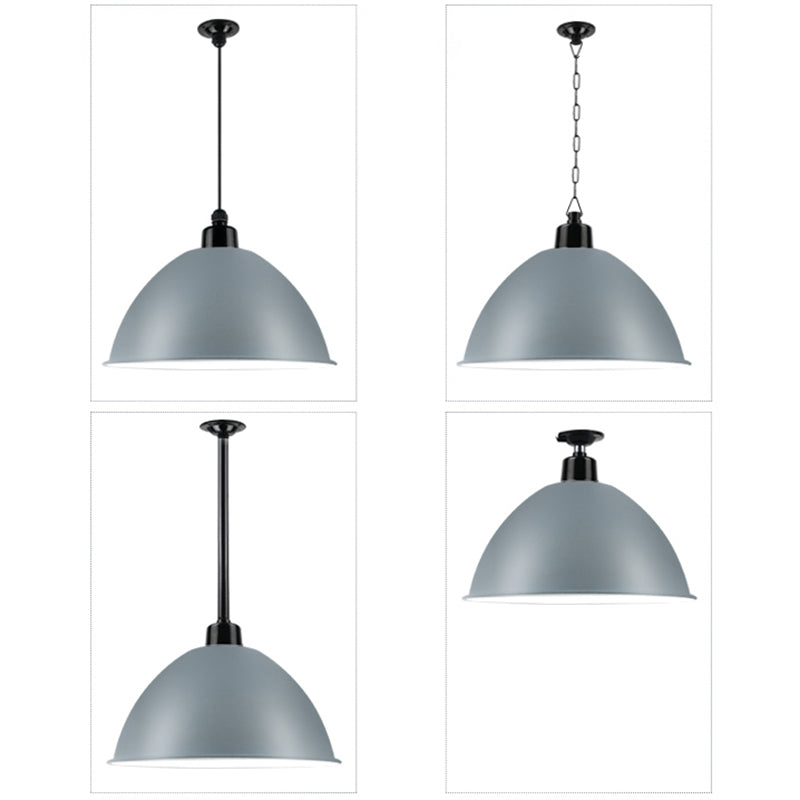 Macaron Dome Shade Pendant Light 1 Head Metallic Ceiling Suspension Lamp for Dining Room Clearhalo 'Art Deco Pendants' 'Cast Iron' 'Ceiling Lights' 'Ceramic' 'Crystal' 'Industrial Pendants' 'Industrial' 'Metal' 'Middle Century Pendants' 'Pendant Lights' 'Pendants' 'Tiffany' Lighting' 2290261