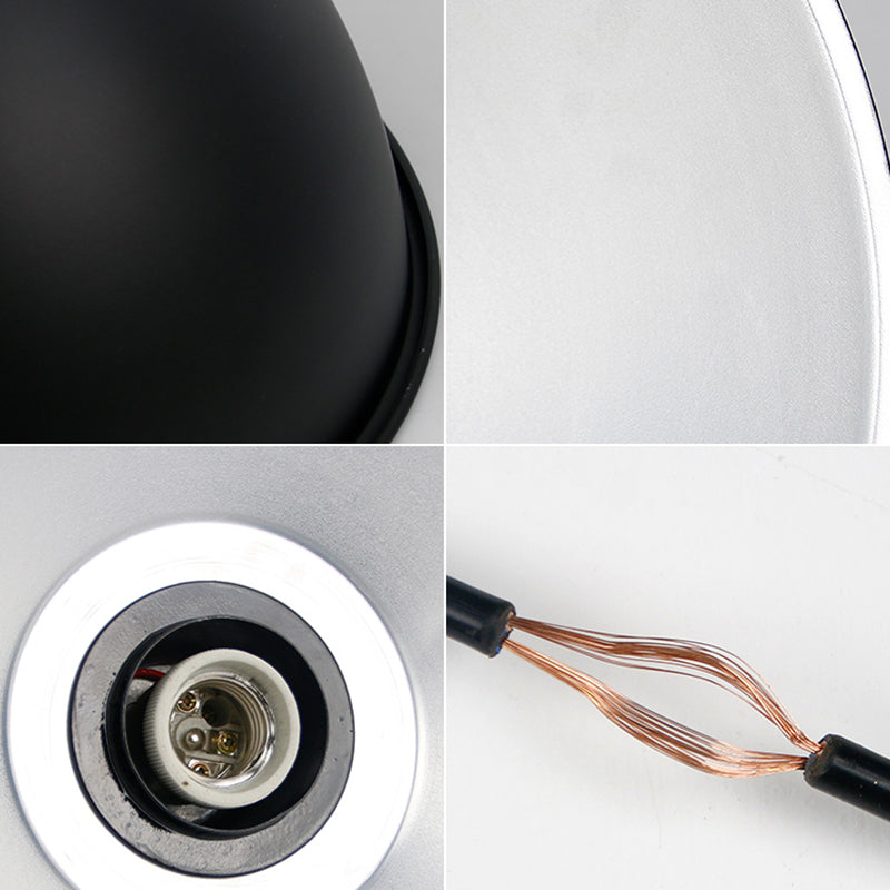 Macaron Dome Shade Pendant Light 1 Head Metallic Ceiling Suspension Lamp for Dining Room Clearhalo 'Art Deco Pendants' 'Cast Iron' 'Ceiling Lights' 'Ceramic' 'Crystal' 'Industrial Pendants' 'Industrial' 'Metal' 'Middle Century Pendants' 'Pendant Lights' 'Pendants' 'Tiffany' Lighting' 2290262