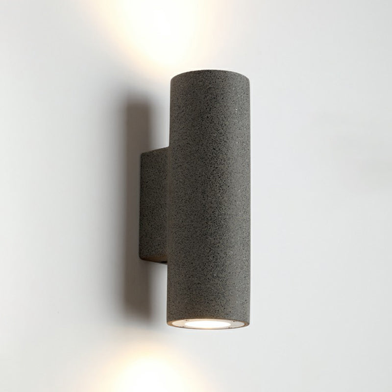 Nordic 2-Bulb Up Down Light Cylindrical Wall Lamp Sconce with Terrazzo Shade for Stairs Clearhalo 'Modern wall lights' 'Modern' 'Wall Lamps & Sconces' 'Wall Lights' Lighting' 2290325