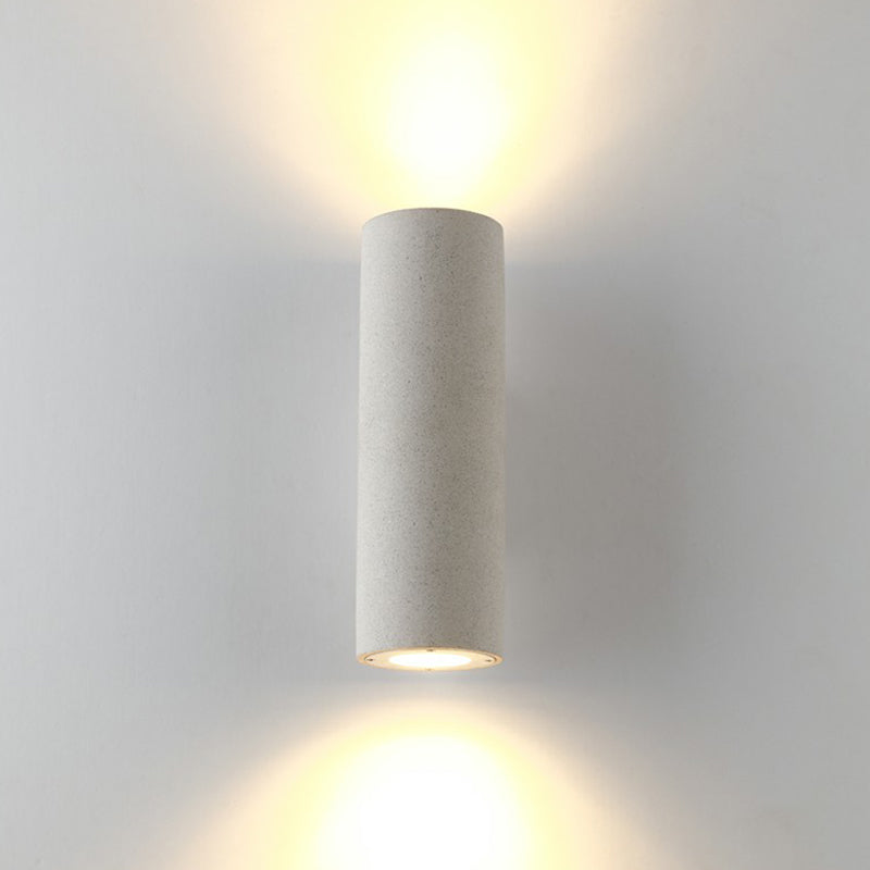 Nordic 2-Bulb Up Down Light Cylindrical Wall Lamp Sconce with Terrazzo Shade for Stairs Clearhalo 'Modern wall lights' 'Modern' 'Wall Lamps & Sconces' 'Wall Lights' Lighting' 2290326