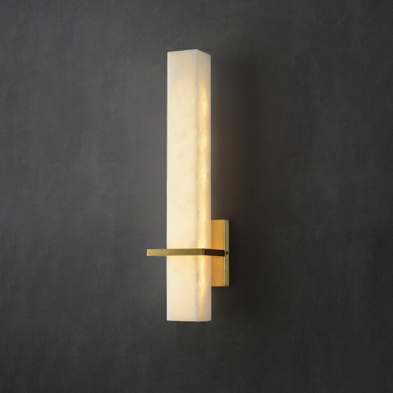 White Rectangle LED Wall Sconce Minimalistic Marble Wall Mounted Light for Aisle Clearhalo 'Modern wall lights' 'Modern' 'Wall Lamps & Sconces' 'Wall Lights' Lighting' 2290334