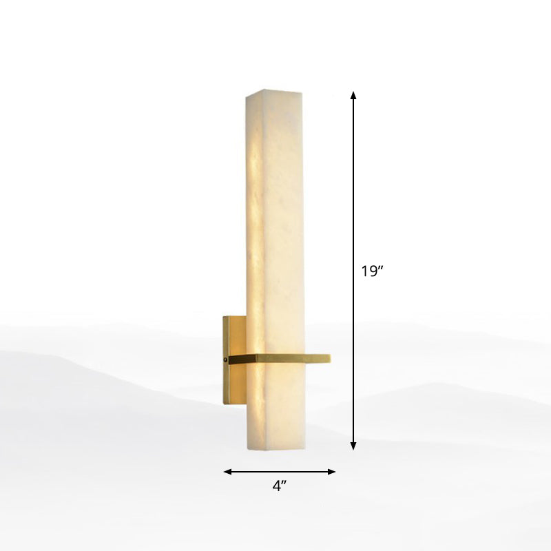 White Rectangle LED Wall Sconce Minimalistic Marble Wall Mounted Light for Aisle White Clearhalo 'Modern wall lights' 'Modern' 'Wall Lamps & Sconces' 'Wall Lights' Lighting' 2290335