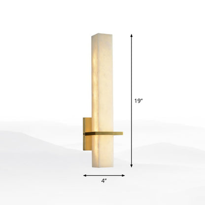 White Rectangle LED Wall Sconce Minimalistic Marble Wall Mounted Light for Aisle White Clearhalo 'Modern wall lights' 'Modern' 'Wall Lamps & Sconces' 'Wall Lights' Lighting' 2290335
