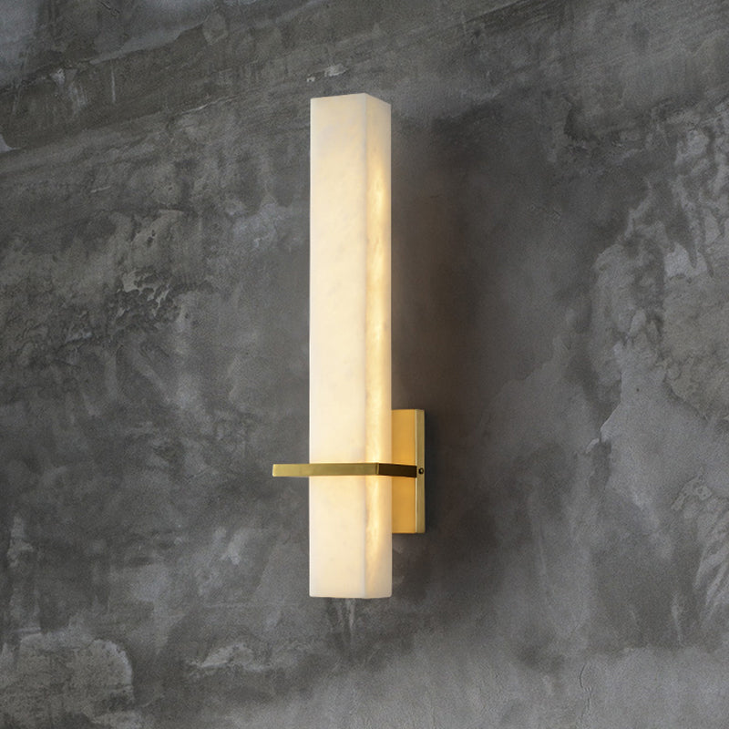 White Rectangle LED Wall Sconce Minimalistic Marble Wall Mounted Light for Aisle Clearhalo 'Modern wall lights' 'Modern' 'Wall Lamps & Sconces' 'Wall Lights' Lighting' 2290336