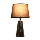 Fabric Tapered Night Stand Lamp Nordic 1 Bulb Table Light with Conic Marble Pedestal Clearhalo 'Lamps' 'Table Lamps' Lighting' 2290342