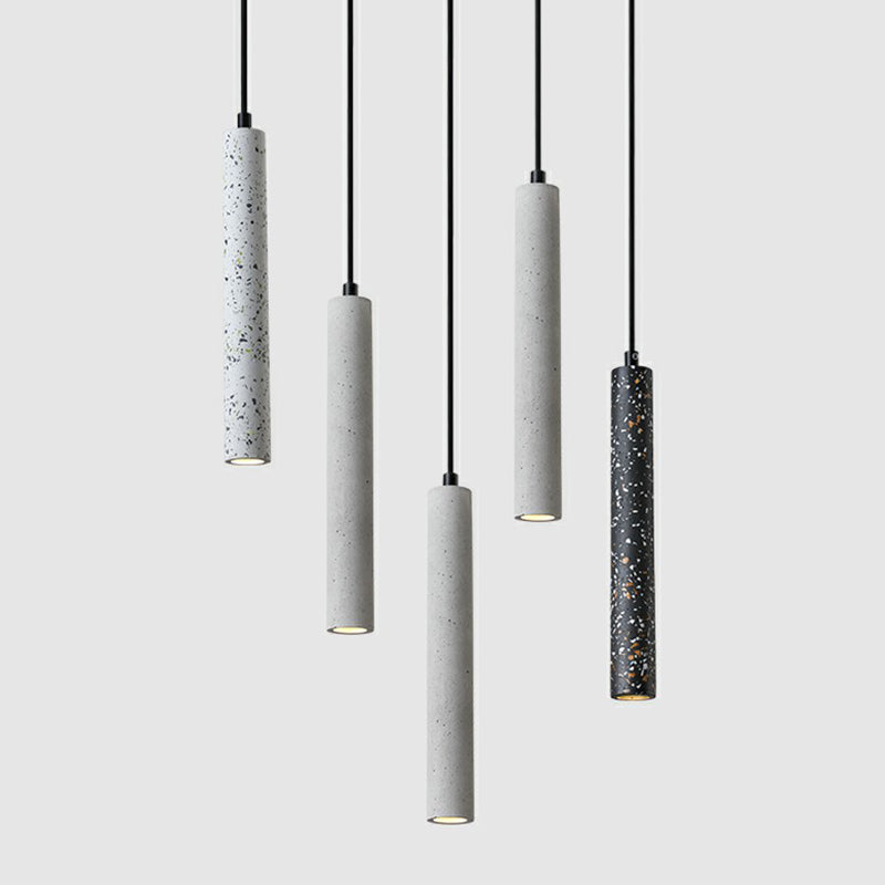 Tube LED Pendant Spotlight Minimalist Terrazzo Dining Room Hanging Ceiling Light Clearhalo 'Ceiling Lights' 'Modern Pendants' 'Modern' 'Pendant Lights' 'Pendants' Lighting' 2290357