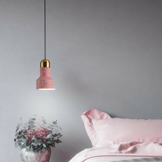 Terrazzo Mini Spotlight Nordic Style 1 Bulb Pendant Lighting Fixture for Dining Room Pink Clearhalo 'Ceiling Lights' 'Modern Pendants' 'Modern' 'Pendant Lights' 'Pendants' Lighting' 2290386