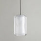 Cylinder Pendant Lighting Simple Clear Glass 1-Light Dining Room Ceiling Light with White Marble Shade Inside Clearhalo 'Ceiling Lights' 'Glass shade' 'Glass' 'Modern Pendants' 'Modern' 'Pendant Lights' 'Pendants' Lighting' 2290406