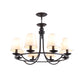 Classic Tapered Drum Suspension Light Fabric LED Chandelier Light in Black for Living Room Clearhalo 'Ceiling Lights' 'Chandeliers' Lighting' options 2290431