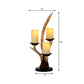 Country Style Candle Reading Light 3 Lights Resin Desk Lamp in Wood for Bedroom with Antlers Clearhalo 'Lamps' 'Table Lamps' Lighting' 229124