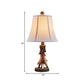 1 Light Desk Light Traditional Bell Fabric Reading Lamp in White for Bedroom with Wood Base Clearhalo 'Lamps' 'Table Lamps' Lighting' 229139
